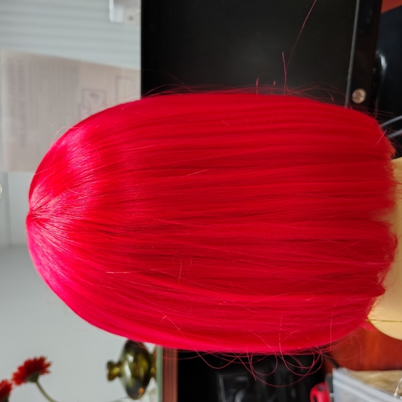 Candy Apple Red Long Straight Wig - Picture 4 of 5